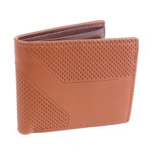 Men's Bi-Fold Wallet - Brown/Tan w/ Embossed Cross- NWT